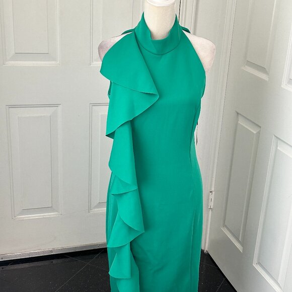 Jessica Howard Jade Green Ruffle Sheath Dress – SZ 12 NWT – Flirty and Fabulous! - Picture 10 of 10